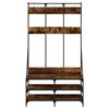 vidaXL Appendiabiti con Porta Scarpe Rovere Fumo 100x40x184 cm