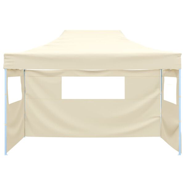 vidaXL Tenda Pieghevole con 3 Pareti 3x4,5 m Crema