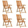 vidaXL Sedia da Giardino 4 pz Marrone Legno di Acacia Massello