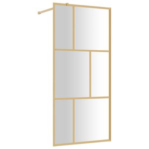 vidaXL Parete per Doccia Walk-in Vetro Trasparente ESG 80x195 cm Oro