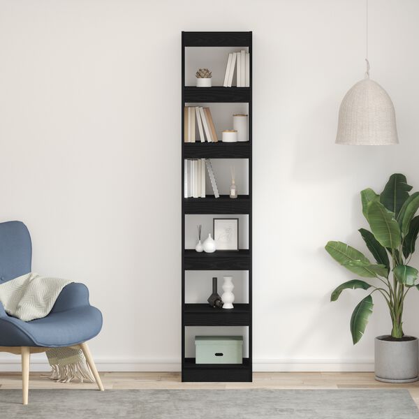 vidaXL Armadio per Libri Rovere Nero 40 x 30 x 198 cm