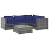 vidaXL Set Divani da Giardino 5 pz con Cuscini in Polyrattan Grigio