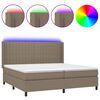 vidaXL Letto a Molle Materasso e LED tortora 200x200cm in Tessuto