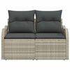 vidaXL Divano da giardino Grigio chiaro 121 x 62 x 69cm polyrattan