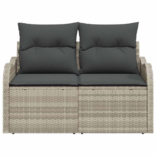vidaXL Divano da giardino Grigio chiaro 121 x 62 x 69cm polyrattan