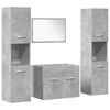 vidaXL Set Mobili da Bagno 4 pz Grigio Cemento in Legno Multistrato