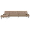 vidaXL Divano Letto a L Cappuccino 255x140x70 cm in Similpelle