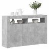 vidaXL Credenza con Luci LED Grigio Cemento 115,5x30x75 cm