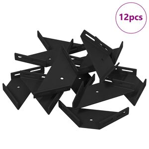 vidaXL Staffa Angolare 12 Nero 138,5 x 50,5 x 16 mm Ferro