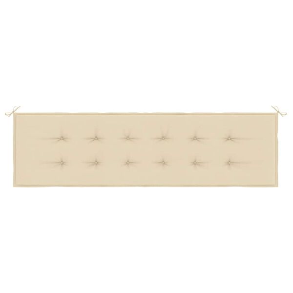 vidaXL Cuscino per Panca Beige 180x50x3 cm in Tessuto Oxford