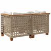 vidaXL Divani Angolari da Giardino con Cuscini 2 Beige Polyrattan