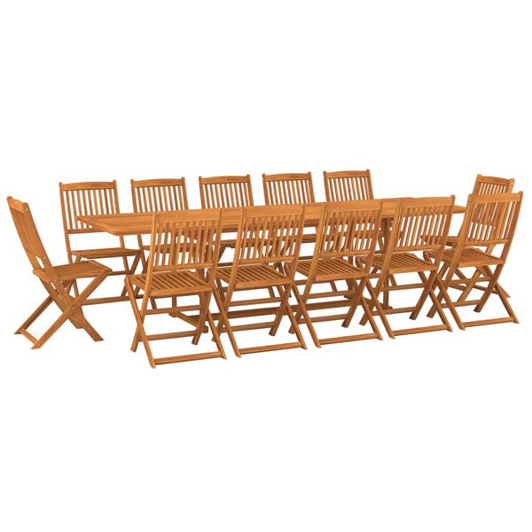 vidaXL Set da Pranzo da Giardino 13 pz 280x90x75 cm Massello di Acacia