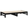 vidaXL Dormeuse Estraibile Nera 2x(90x190) cm Legno Massello di Pino