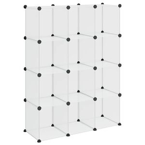 vidaXL Organizzatore Portaoggetti con 12 Cubi Trasparenti in PP