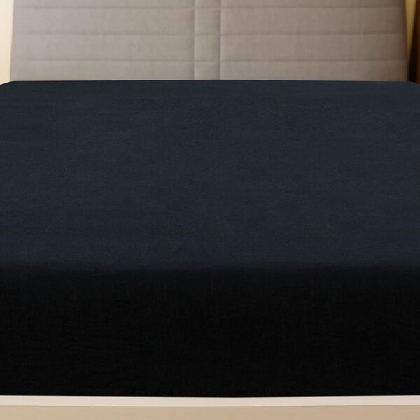 vidaXL Lenzuolo con Angoli Jersey Nero 160x200 cm Cotone