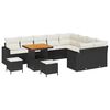 vidaXL Set Divano da Giardino 12 pz Nero polyrattan