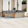 vidaXL Set Divani da Giardino 11 pz con Cuscini Beige in Polyrattan