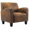 vidaXL Poltrona Divano Marrone 70x69x72 cm Similpelle Scamosciata