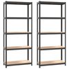 vidaXL Scaffali 5 Ripiani 2 pz Antracite Acciaio e Legno Multistrato