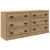 vidaXL Sideboards 2 pcs Rovere artigianale 70 x 35,5 x 67,5 cm