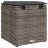 vidaXL Sgabelli Giardino con Cuscini 2 pz Grigio 40x40x43cm Polyrattan