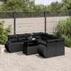 vidaXL Set Divani da Giardino 9 pz con Cuscini Nero in Polyrattan