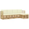 vidaXL Set di divani da esterno 5 pcs Bianco e Crema