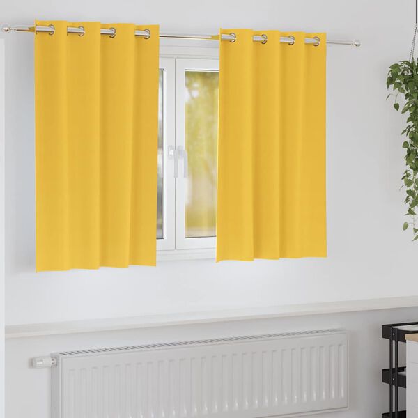 vidaXL Tende Blackout con Anelli 2 pcs Giallo senape 140 x 140 cm