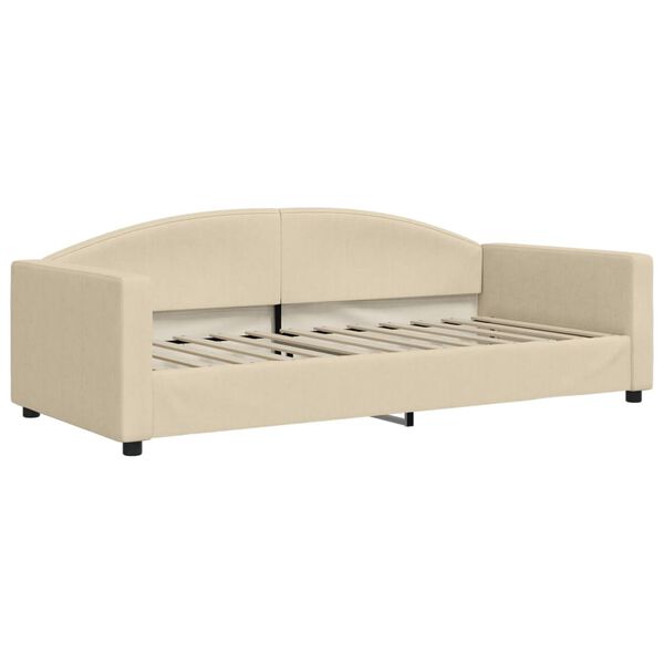 vidaXL Divano Letto Estraibile con Cassetti Crema 90x200 cm in Tessuto