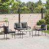 vidaXL Set di Mobili da Giardino 4 pcs Nero e Crema polyrattan