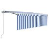 vidaXL Tenda Sole Retrattile Automatica con Parasole 4x3m Blu Bianco