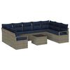 vidaXL Set di divani con cuscino 10 pcs Grigio polyrattan