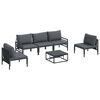 vidaXL Set Divano da Giardino 6 pz Nero Acciaio