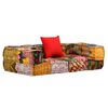 vidaXL Pouf Modulare a 2 Posti in Tessuto Patchwork
