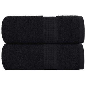 vidaXL Asciugamani FROGN 2 pz Nero 30x30 cm 360 g/m&sup2;