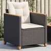vidaXL Poltrona da Giardino con Cuscini in Polyrattan Nero