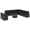 vidaXL Set Divani da Giardino 12 pz con Cuscini Nero in Polyrattan