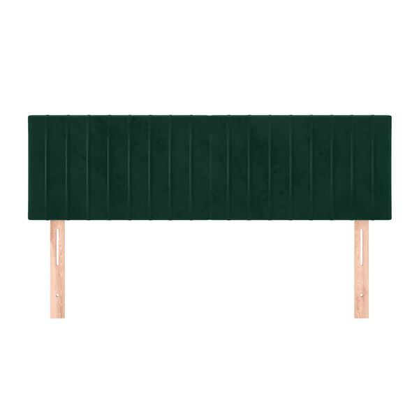 vidaXL Testiere 2 pz Verde Scuro 72x5x78/88 cm in Velluto