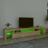 vidaXL Mobile Porta TV con Luci LED Rovere Sonoma 215x36,5x40 cm