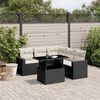 vidaXL Set Divano da Giardino 6 pz con Cuscini Nero in Polyrattan