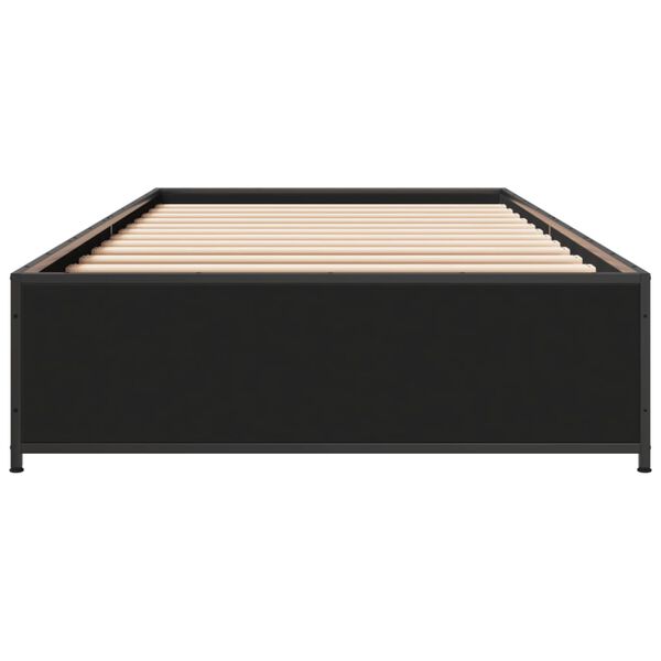vidaXL Giroletto Nero 100x200 cm in Legno Multistrato e Metallo