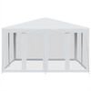 vidaXL Tenda per Feste con 8 Pareti Laterali in Rete Bianco 4x4 m HDPE