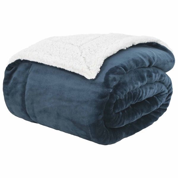 vidaXL Coperta Blu navy 220 x 240 cm Panno