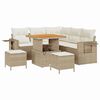 vidaXL Set Divano da Giardino 9 pz 6-Numero di posti Beige e Crema