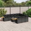 vidaXL Set Divani da Giardino 11 pz con Cuscini in Polyrattan Nero