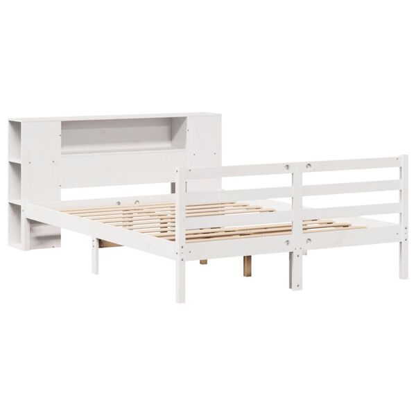vidaXL Letto Libreria senza Materasso Bianco 160x200 cm Legno di Pino