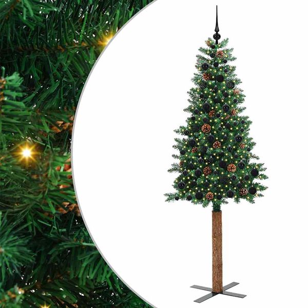 vidaXL Albero di Natale snodato con 300 LED con supporto Verde 210 cm
