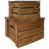 vidaXL Set di Casse Portaoggetti 2 pz in Legno Massello di Mogano