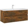 vidaXL Mobile Lavabo Rovere Fumo 100x38,5x45 cm Legno Multistrato