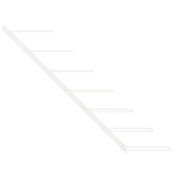 vidaXL Portavini da Parete per 7 Bottiglie Metallo Bianco